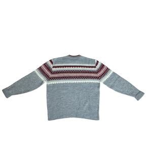 CAMPUS Vintage Men's Wool Soft Gray Maroon Sweater Large